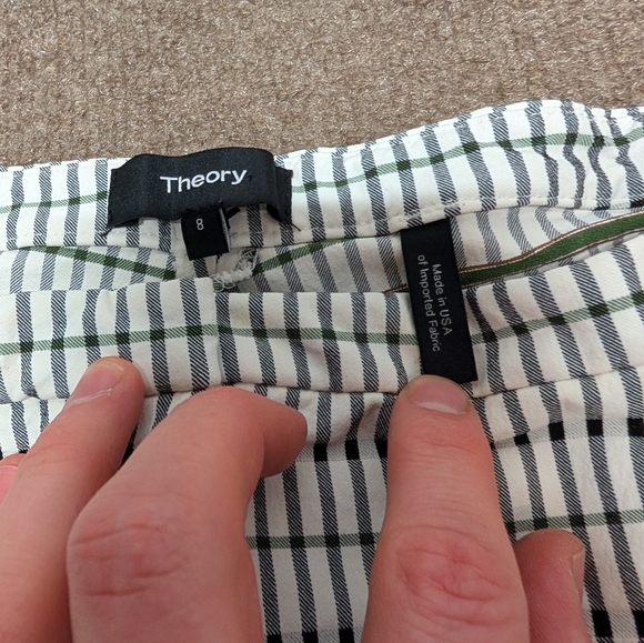 Theory Women's Classic Skinny Pant Plaid Gingham Dress Work Pants Size 8 - Picture 4 of 7